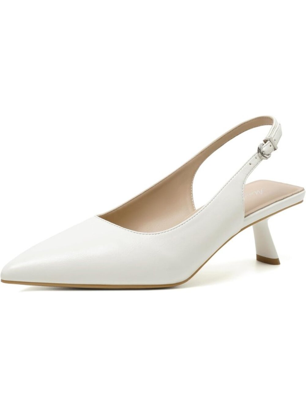 Women's Cream #06 Patent Leather Kitten Heel Pointed Toe Pumps Party Dress Shoes